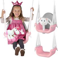 Meškiukas 3-in-1 supynės su kibirėliu Ricokids rožinės spalvos