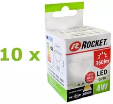 Rocket 4W GU10 360lm 3000K A+ LED lemputė, 10 vnt.