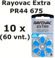 Rayovac Extra elementai klausos aparatams PR44 675, 60 vnt.