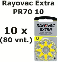 Rayovac Extra elementai klausos aparatams PR70 10, 80 vnt.