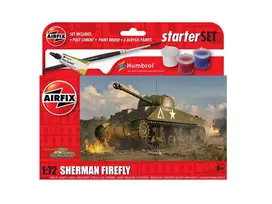 Airfix Sherman Firefly 1:72 dovanų rinkinys su dažais, teptuku ir klijais