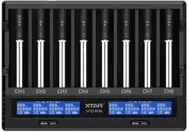 Xtar universalus 8 x Li-ion ir Ni-MH akumuliatorių įkroviklis su LCD ekranu VC8S