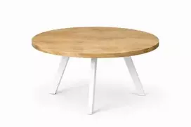 TORI Baltas Ø60 ąžuolinis apvalus žurnalinis staliukas : Apdaila - Be apdailos, Aukštis - 50cm