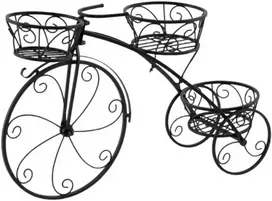 Promotions Gėlių stovelis, metalinis dviračio dizainas, 85x25x50 cm, juodas