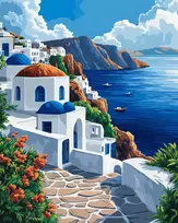 Beldizart Deimantinės tapybos rinkinys su porėmiu "Graikija" 30x40 cm VA857
