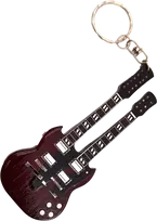 Indominiguitars Dvigubo grifo gitaros raktų pakabukas – įkvėptas Jimmy Page, Led Zeppelin
