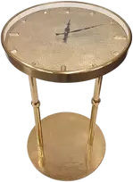 Mirtop Elegantiškas auksinis metalinis staliukas su laikrodžiu 40×40×60