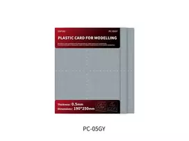 DSPIAE PC-05GY 0,5 mm pilki plastiko lapai (3 vnt.) maketavimui