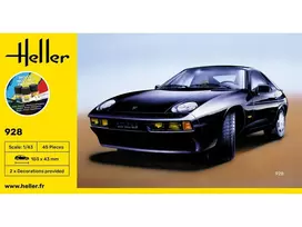 Heller Porsche 928 dovanų rinkinys 1:43 – plastikinis surenkamas su dažais