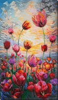 Abris Art Puošnus karoliukų siuvinėjimo rinkinys „Pavasario ritmas“ 24x42 cm