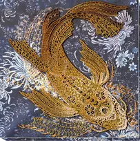 Pinigų žuvis karoliukų siuvinėjimo rinkinys Abris Art AB-823