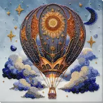 Abris Art Karoliukų siuvinėjimo rinkinys „Oro nuotykiai“ 28x28 cm