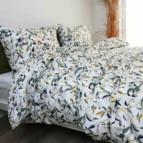 Saules Patalyne Satino patalynės komplektas LAPELIŲ ŽAISMAS, 3 dalių, 200x220 cm