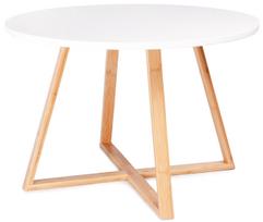 Kavos staliukas ModernHome Scandinavian, balta sp./medžio sp., 60 cm x 60 cm x 40 cm