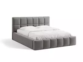 Velvet Storage Bed With Headboard, "Bellis", 220x220x100 Made in Europe