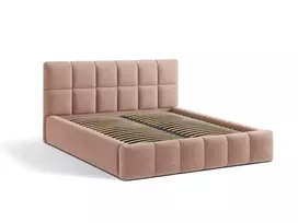 Boucle Storage Bed with Headboard, "Bellis", 220x220x100 Made in Europe