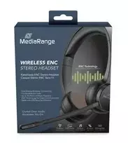 „MediaRange“ „Bluetooth“ ENC stereo ausinės su 400 mAh akumuliatoriumi, juodos spalvos