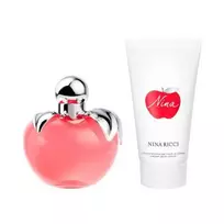 „Nina Ricci Nina“ tualetinis vanduo su pildomu buteliuku (80 ml) ir kreminis kūno losjonas (75 ml)