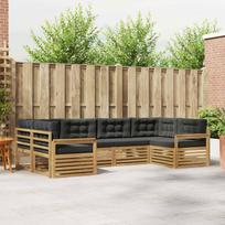 Lauko sofos komplektas su pagalve 6 pcs Balta ir antracito