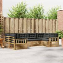 Lauko sofos komplektas su pagalve 6 pcs Balta ir antracito