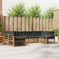 Lauko sofos komplektas su pagalve 6 pcs Balta ir antracito