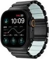 No Name NOMAD Stratos Band - tytanowa bransoleta do Apple Watch 49mm z FKM (black titanium, icy blue glow FKM)