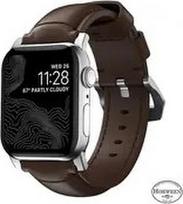 No Name NOMAD Traditional Band - skórzany pasek do Apple Watch 46mm/49mm, skóra Horween (rustic brown, silver hardware)