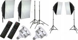 Zestaw studyjny Xrec Zestaw 10w1 2x Lampa Led 1600w 3000-6500k Pilot Softbox 50x70 Statyw 230 / 2x Led803 | SB8962 | 5904647823594
