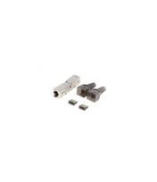Lanberg | 2X RJ45 CAT6A FTP Plug 8P8C Tool-less Adapter | PL2SA-6000TL | Silver/Transparent