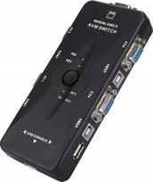 Przełącznik Pawonik PRZEŁĄCZNIK KVM VGA 4X1 SWITCH 3XUSB HUB BOX | VGA+USB-SW-4/1 | 5901791088053
