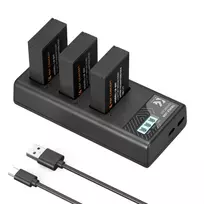 K&F Concept K&F LP-E17 Camera Battery 1250mAh, 3-pack + Charger LCD display charger set KF28.0052