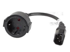 Lanberg | IEC 320 C14 to Schuko Adapter Cable for UPS | CA-C14E-10CC-0018-BK