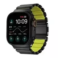 NOMAD Stratos Band – titano apyrankė „Apple Watch“ 49 mm su FKM (juodas titanas, volt FKM)