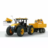 Jamara JCB Fastrac traktorius su pakreipiamu priekaba, mastelis 1:24, 2,4 GHz