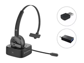 Conceptronic POLONA03BDA Ausinės be mikrofono ir ausinės su mikrofonu Bevielis Su lankeliu Biuras / skambučių centras Bluetooth Įkrovimo stovas Juoda