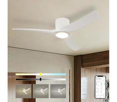 ZEVENTI - LED lubinis ventiliatorius ORBITO LED/24W/230V Wi‑Fi (Tuya) balta + nuotolinis pultelis