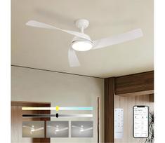 ZEVENTI - LED lubinis ventiliatorius AERYS LED/24W/230V Wi-Fi Tuya balta + nuotolinis pultas