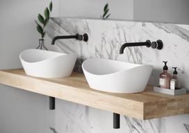 Akmens masės praustuvas Paa AMORE SilkSTONE® 60x37 cm, matinis
