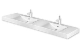 Dvigubas akmens masės praustuvas Paa LONG STEP DUO 200,3x49 cm