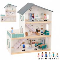Didelis medinis lėlių namelis + FSC figūrėlės TOOKY TOY