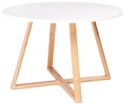 Kavos staliukas ModernHome Scandinavian, balta sp./medžio sp., 60 cm x 60 cm x 40 cm
