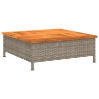Sodo stalas，Lauko stalas, pilkas, 70x70x25cm, ratanas ir akacijos mediena CFE470998