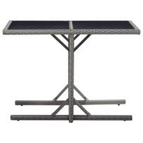 Sodo stalas，Lauko stalas, antracito spalvos, 110x53x72cm, stiklas, poliratanas CFE501871