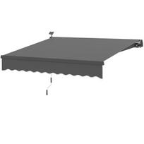 Outsunny rankinė markizė su saulės šviesa, 300 cm, UV50+, balkonas, pilka