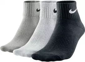 Nike Sportinės Kojinės U NK Perf Ltwt QT 3PR Baltas Pilkas Juodas SX4706 901