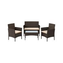 Sodo baldų komplektas 58x49x85 cm rudos spalvos PE rotangas