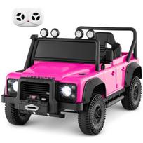 Land Rover Defender elektrinis automobilis vaikams, rožinės spalvos