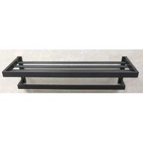 Lentynėlė rankšluosčiams su pakaba, Pilka, Metalinė, 60 cm