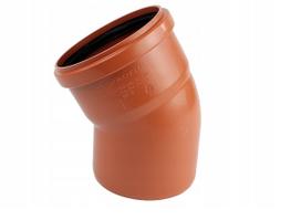 Alkūnė PVC Kanalizacijos 160 mm 30° Raudona su tarpine