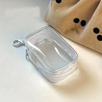 Nešiojamas mini skaidrus užtrauktukas, ausinių dėklas., Baltas